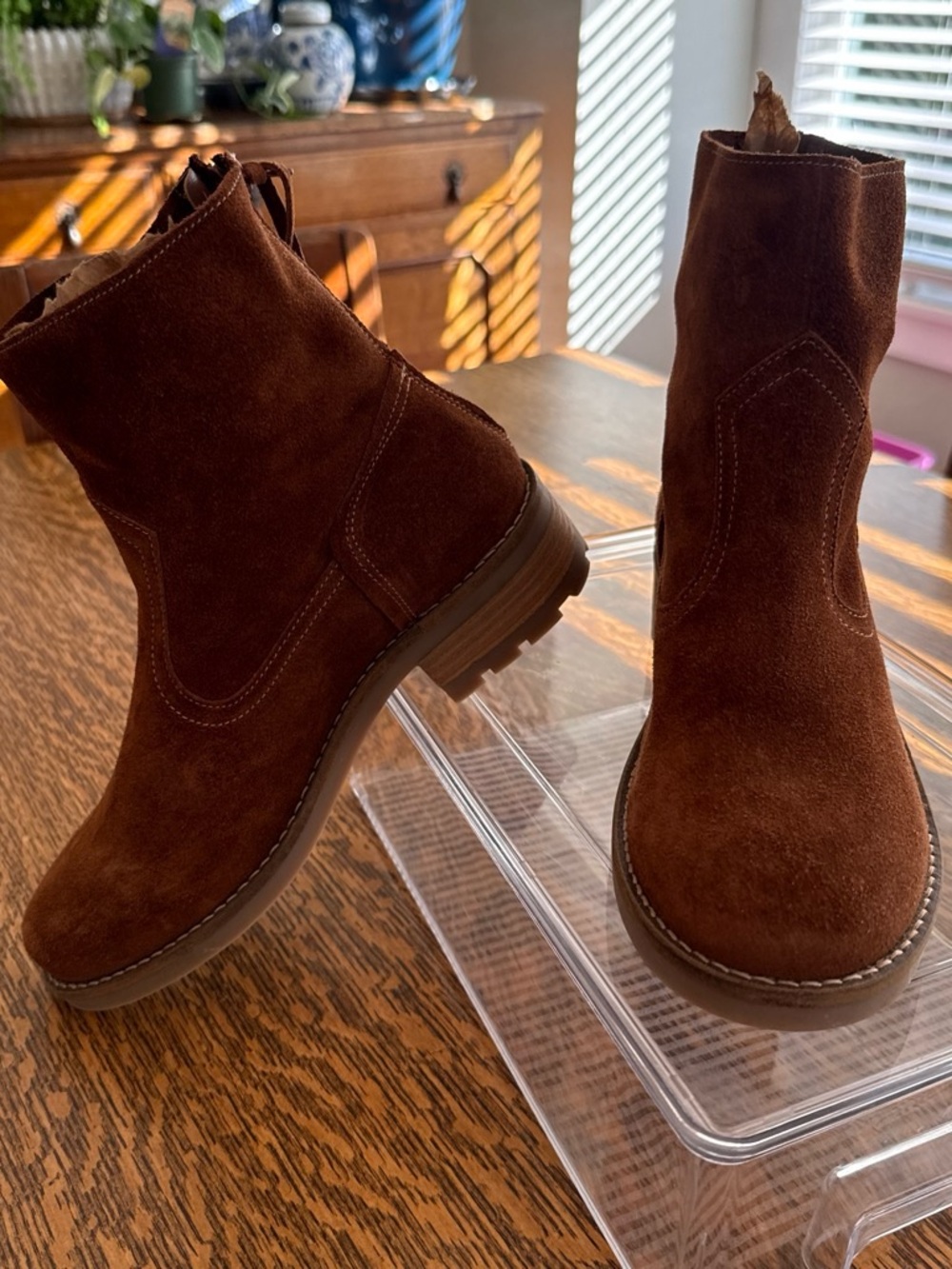 Kids Suede Ankle Boots - Brown